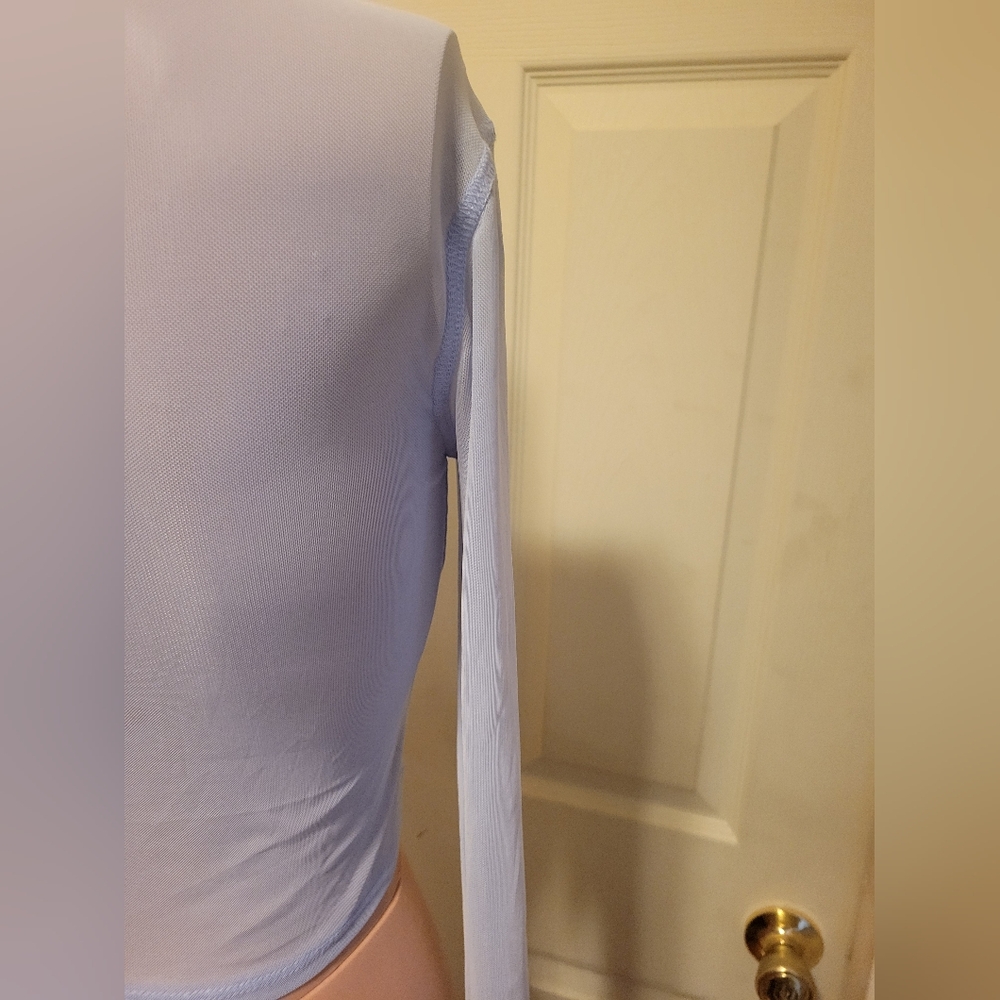 Wild Fable Women's Sheer Light Aqua Blue Button-Down Longsleeve Shirt SZ XS - Picture 14 of 16